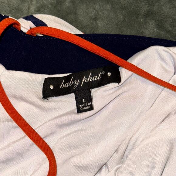 VTG Y2K Baby Phat Dress Women's Large Multicolor Retro Mod Geometric Cutout Back - Picture 6 of 11